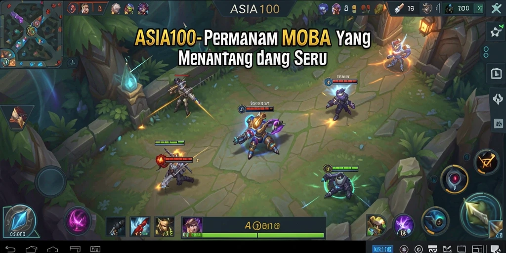 Tangkapan layar gameplay ASIA100 yang menunjukkan aksi seru dan strategi tim.