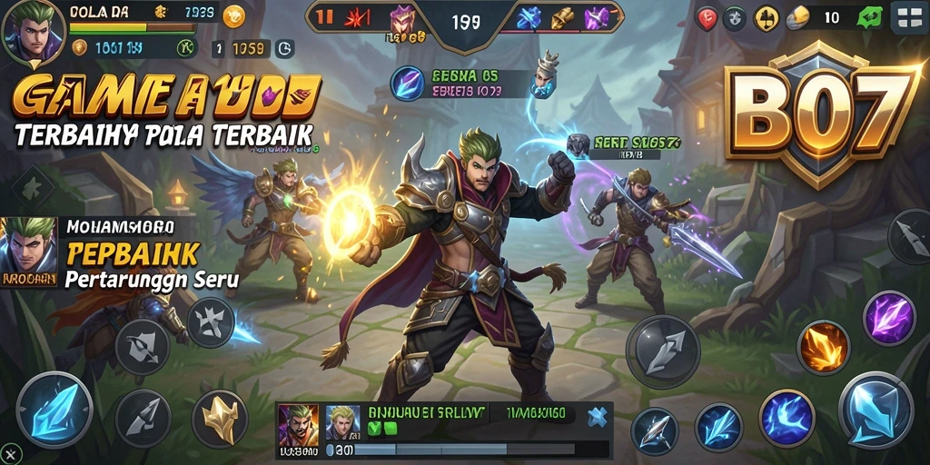 Tampilan gameplay BOLA07 yang seru dalam pertempuran MOBA.