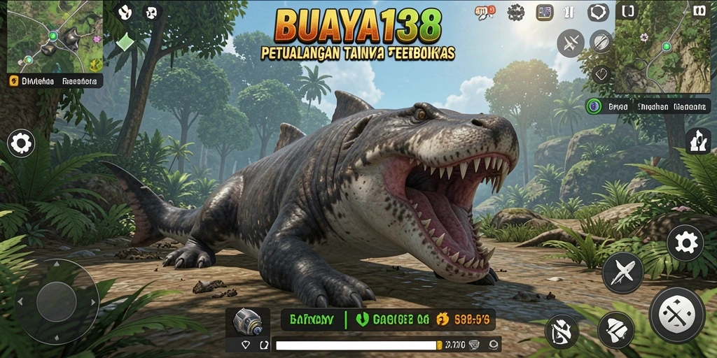 Cuplikan gameplay BUAYA138 di dunia terbuka yang luas dan interaktif.