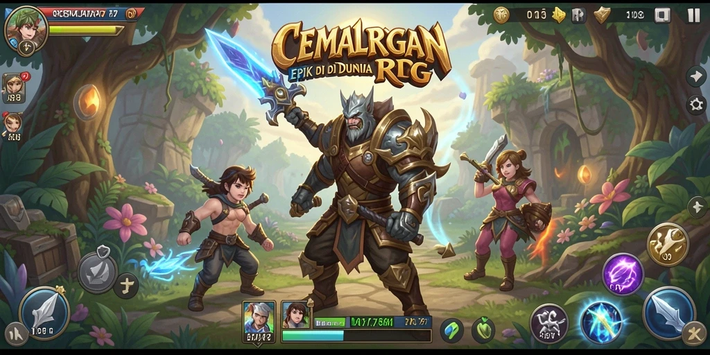Tangkapan layar <strong>CEMARA77</strong> menampilkan aksi pertarungan epik dalam gameplay RPG.