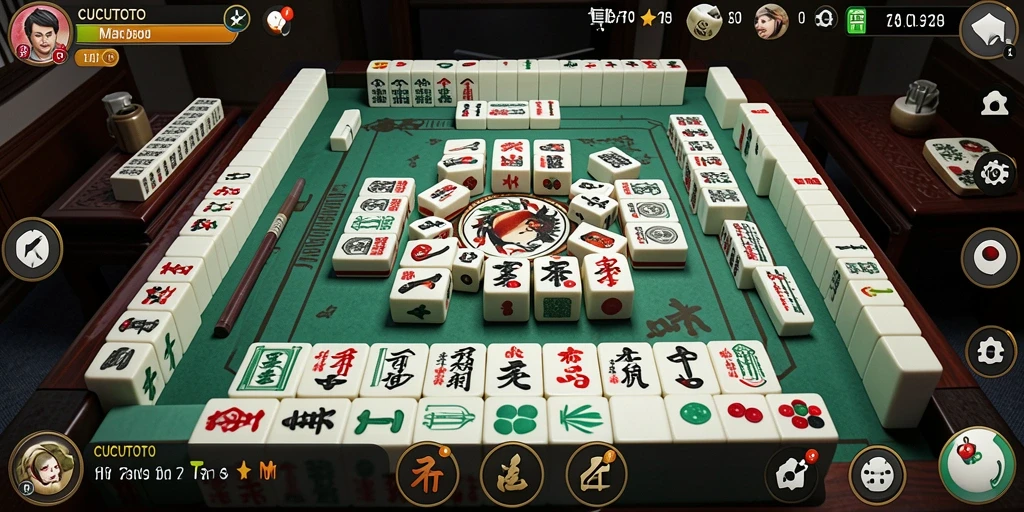 Tampilan gameplay CUCUTOTO yang menampilkan keseruan permainan Mahjong.