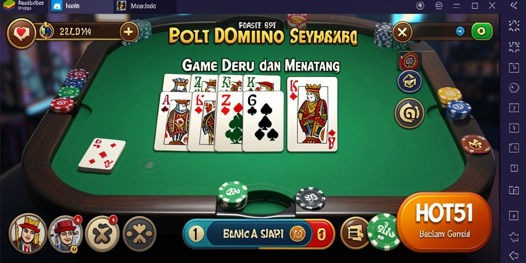 Tampilan gameplay seru dari HOT51 dalam permainan Domino.