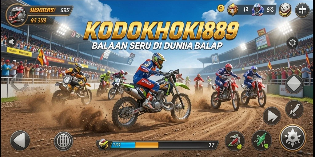 Tampilan gameplay seru di KODOKHOKI889 dengan balapan cepat dan mendebarkan.