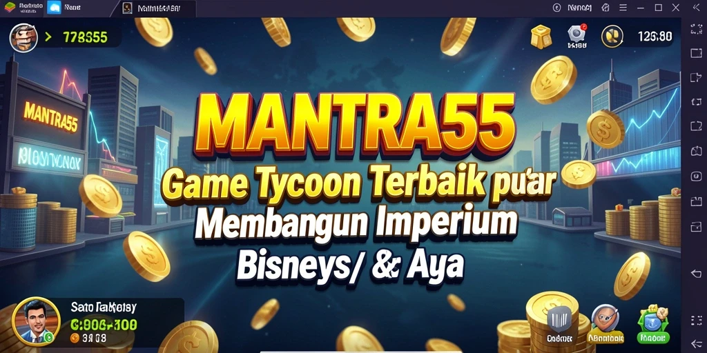Tampilan screenshot utama dari gameplay <strong>MANTRA55</strong> yang menampilkan unsur Tycoon.