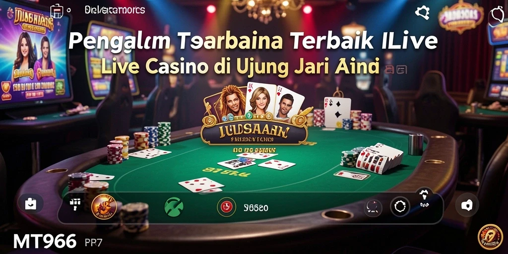 Screenshot gameplay Live Casino dengan dealer profesional.