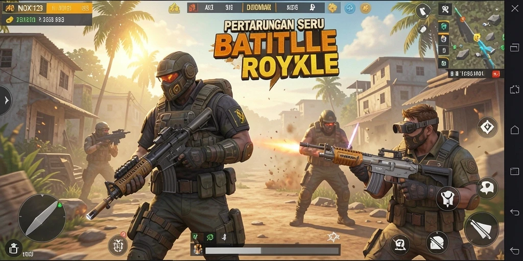Gameplay menegangkan di arena Battle Royale NOX123.