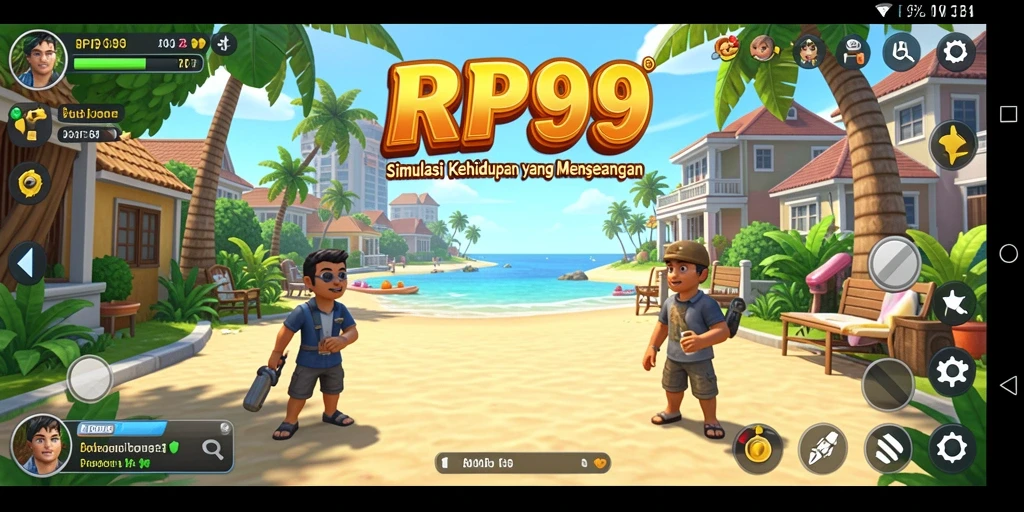 Tampilan screenshot gameplay RP99 yang menunjukkan interaksi karakter dan lingkungan.